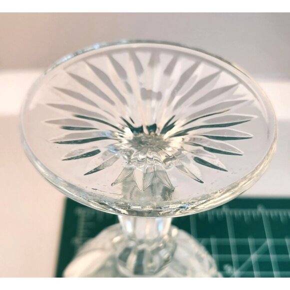 Libbey HOBSTAR Clear Pressed Vintage Star of David 10 Oz Tall Footed Water Goble - Picture 9 of 10